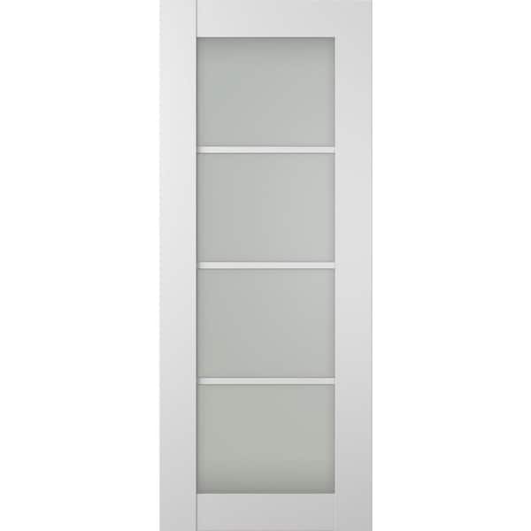 Smart Pro 4Lite 30 in. x 96 in. No Bore Frosted Glass Polar White Composite Wood Interior Door Slab
