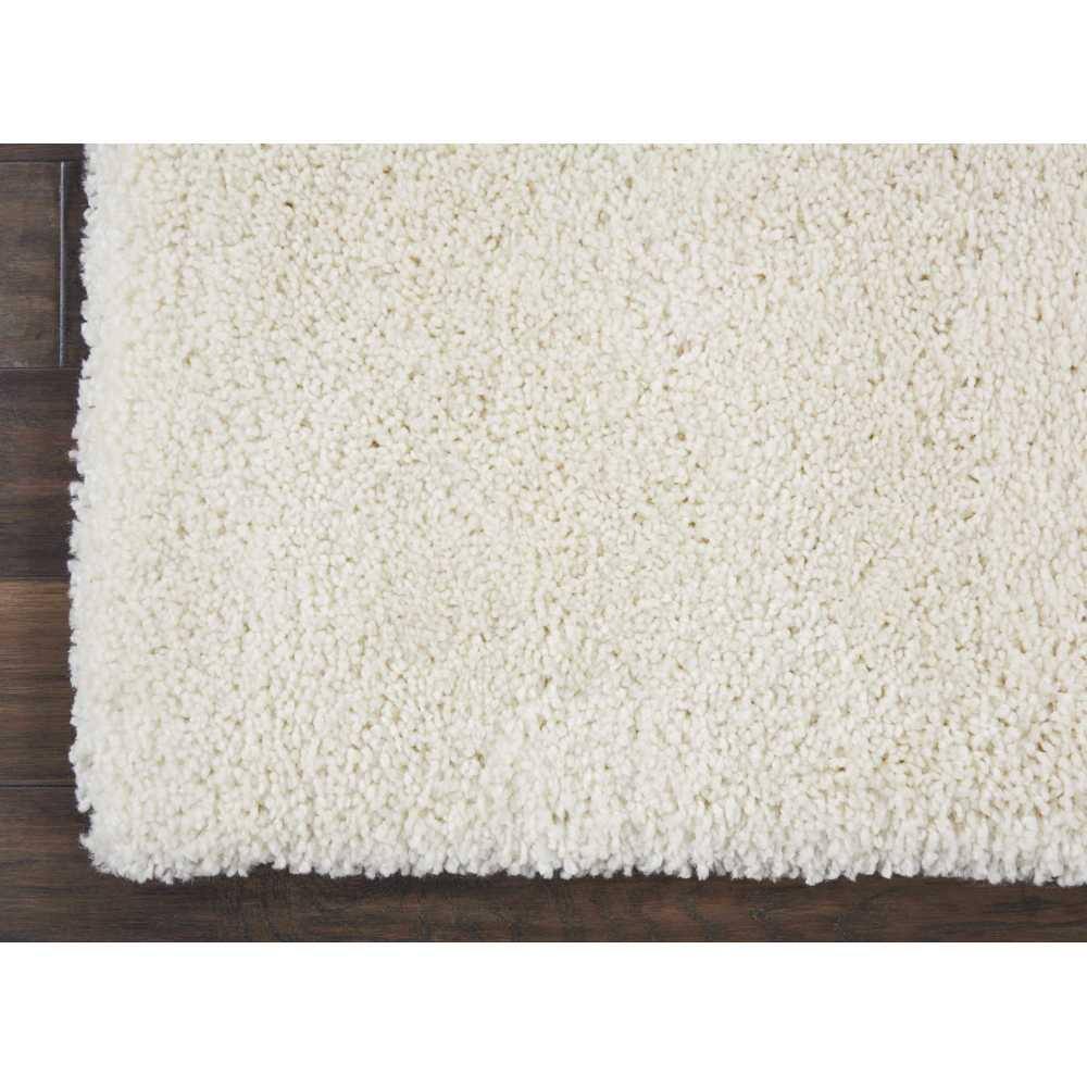 Ivory Beige Shag Runner Rug 2'2" x 7'6" Synthetic
