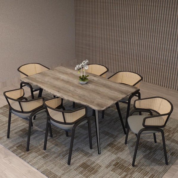 Leisuremod Ervilla Grey Velvet Dining Chair Set of 4