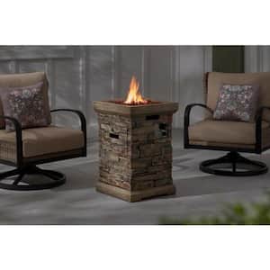 19 in. W x 29 in. H Square Stacked Stone Fire Column