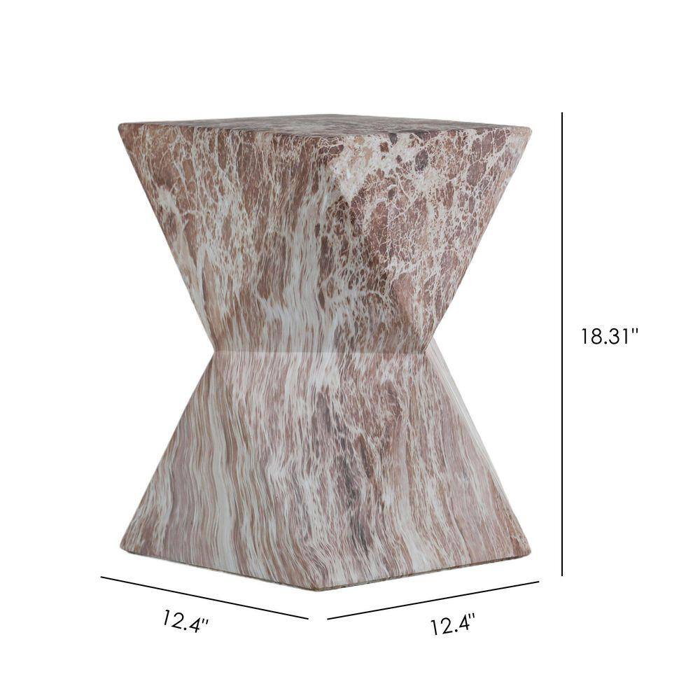 Dimension diagram of the marble square accent table.