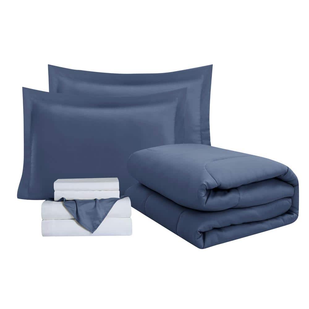 Indigo Full Microfiber Down Alternative Bed in a Bag Set