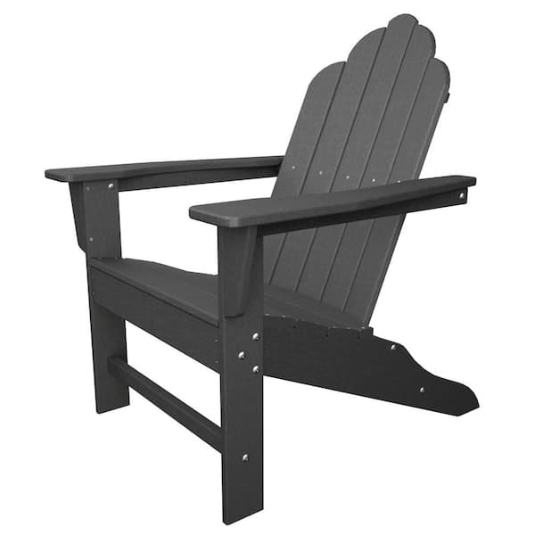 POLYWOOD Long Island Slate Grey Plastic Patio Adirondack Chair