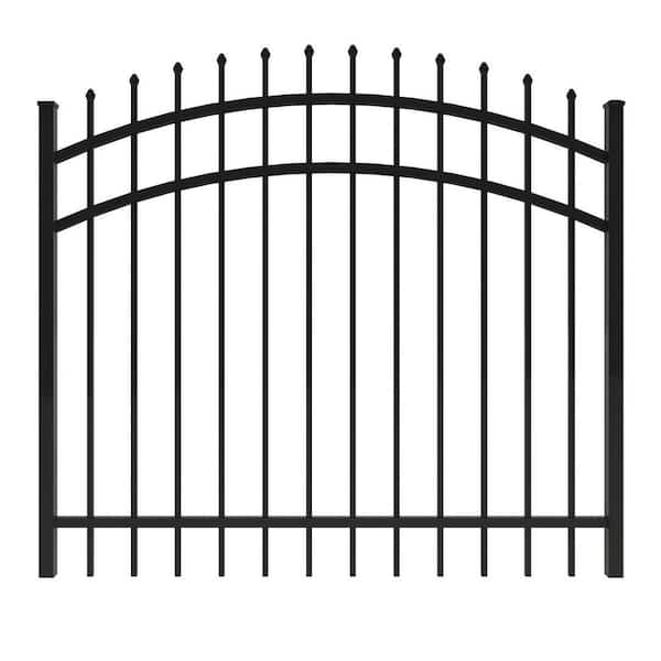 FORGERIGHT Osprey 5 ft. W x 4 ft. H Arched Black Aluminum Fence Gate