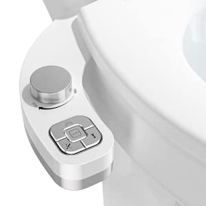 Silver Dual Nozzle Non-Electric Bidet Part Bidet Attachment with Nozzle Self Cleaning and Adjustable Water Pressure