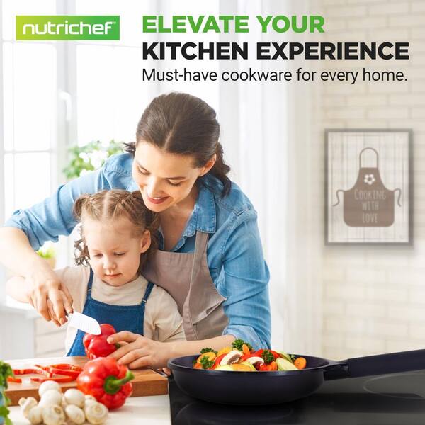 Nutrichef 5-Piece Stovetop Frying Pan Cooking Set - High-Quality