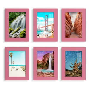 Modern 5 in. x 7 in. Hot Pink Picture Frame (Set of 6)