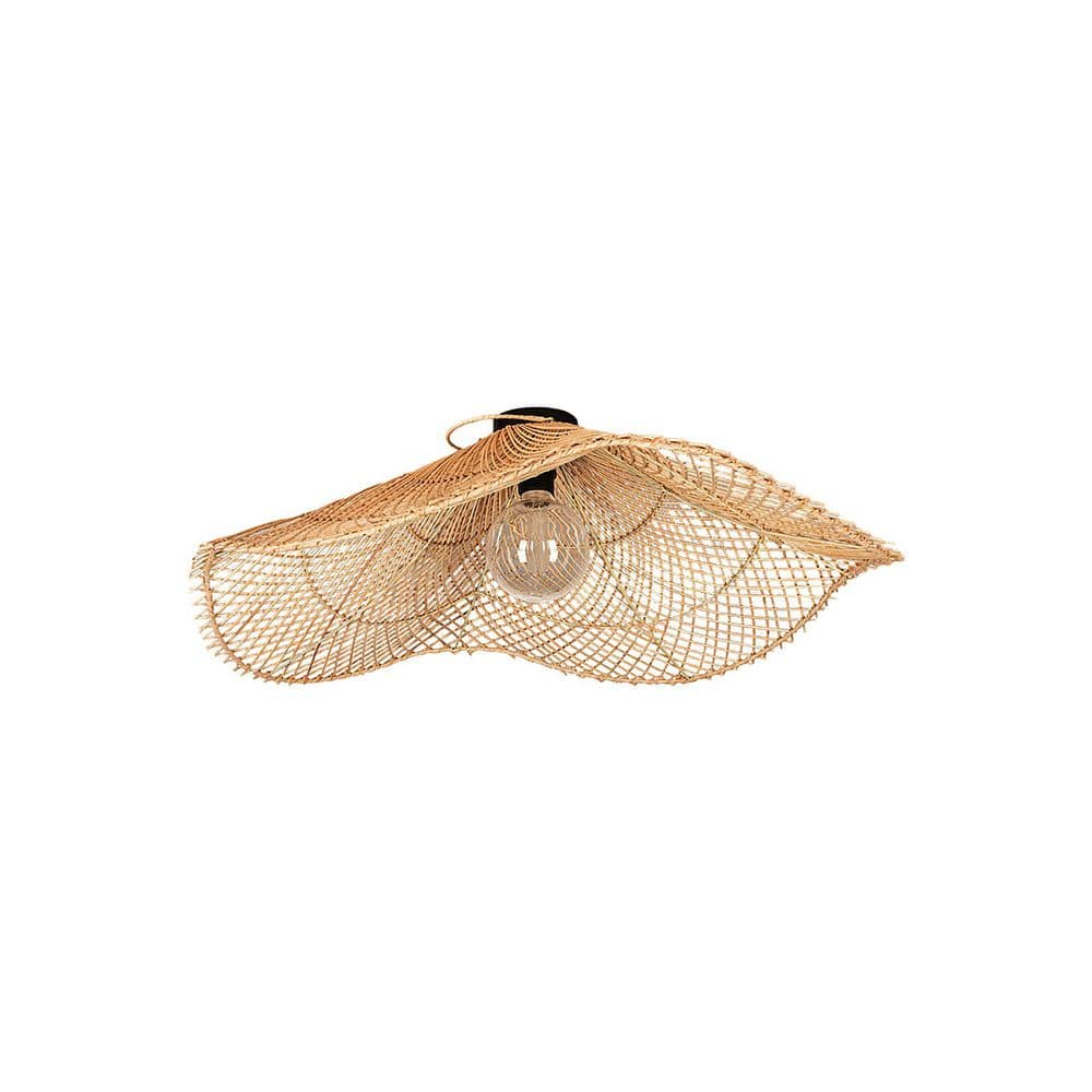 15.75 in. Natural Rattan Handwoven Flush Mount with Wave Design, No Bulbs Included price history on PriceWatchPro