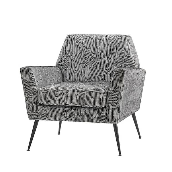 JAYDEN CREATION Anton Line Mid-century Modern Armchair with Sleek Metal Legs