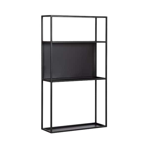Nomi 18 in. W x 6 in. D Black Metal Decorative Wall Shelf