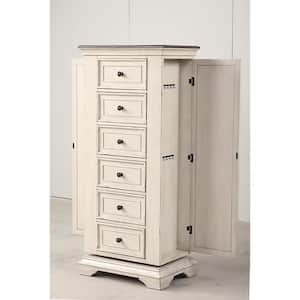 New Classic Furniture Anastasia Antique White 6-Drawer 28 in. Swivel Lingerie Chest of Drawers