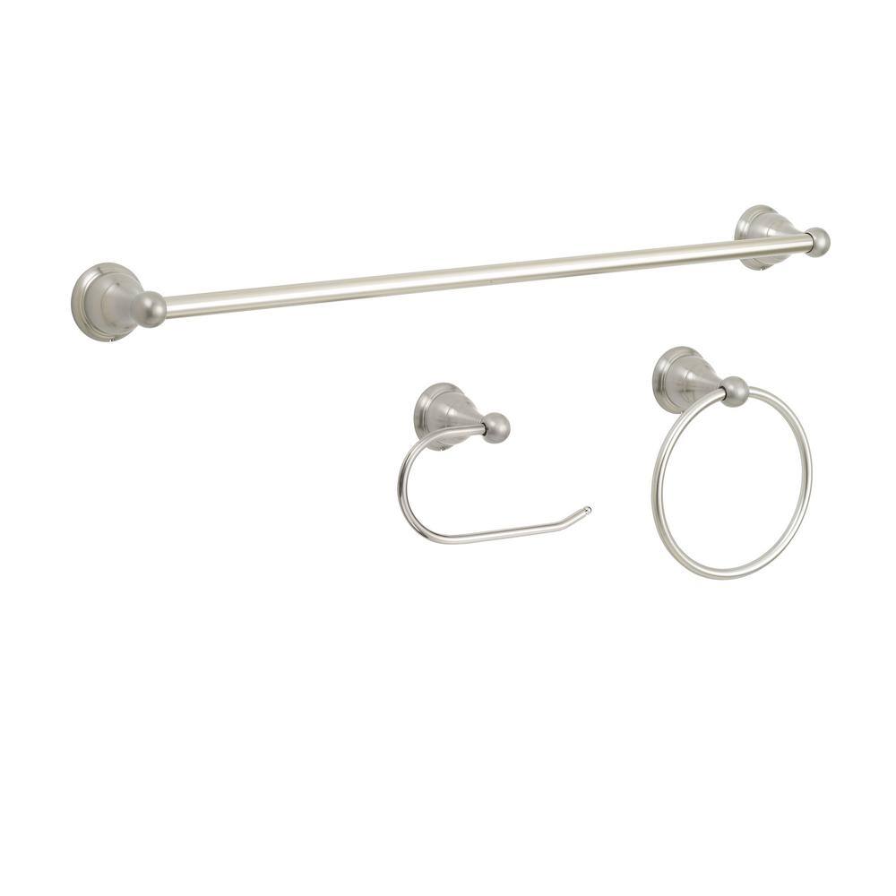 PRIVATE BRAND UNBRANDED Ivie 3-Piece Bath Hardware Set with Towel Ring ...