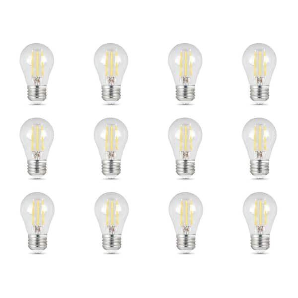 Feit Electric 60-Watt Equivalent A15 Dimmable Filament Clear Glass LED Ceiling Fan Light Bulb, Soft White 2700K (12-Pack)