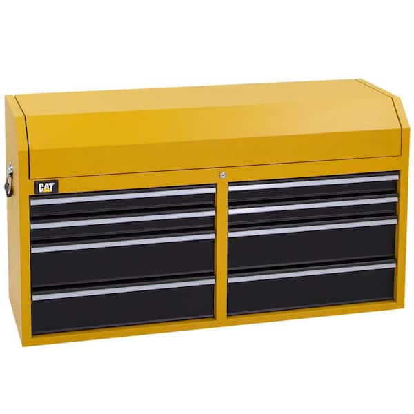 CAT 30 in. H x 52 in. W x 18 in. D 8-Drawer Yellow Heavy Duty Steel Top Tool Chest with Power Strip