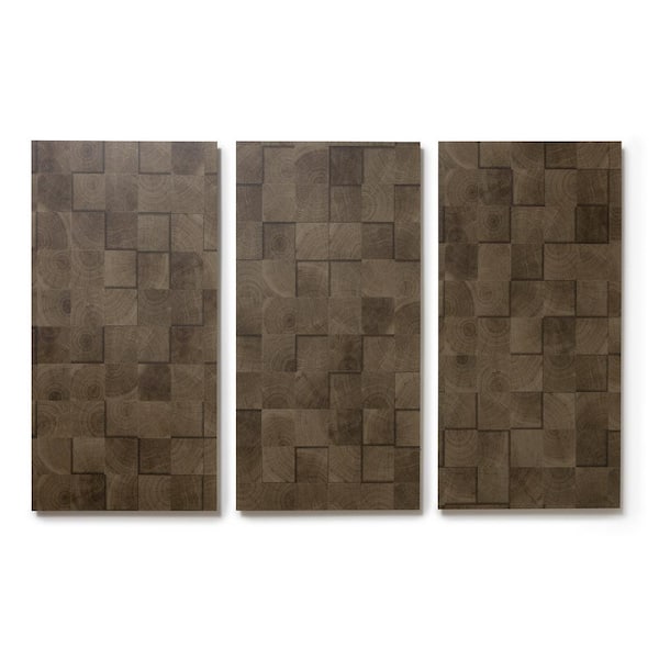 Lucida USA (Sample) FabCore Umber Block Brown Patterned Look 28-mil Waterproof Glue Down Vinyl Tile