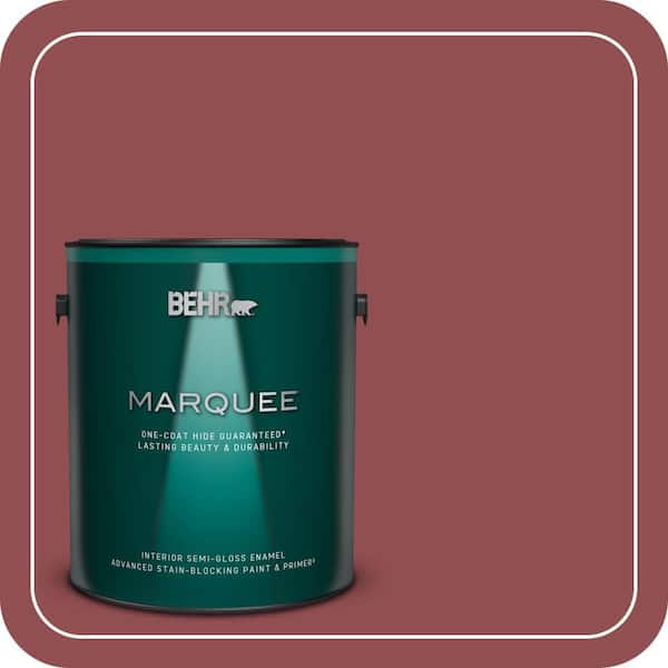 BEHR MARQUEE 1 gal. #PPU1-08 Pompeian Red Semi-Gloss Enamel Interior Paint & Primer