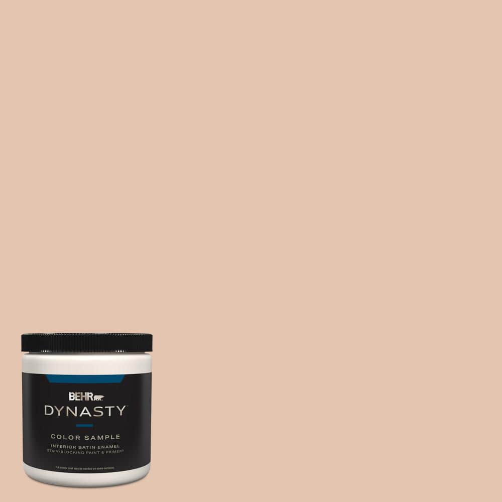 BEHR DYNASTY 8 oz. #MQ1-31 Cockleshell One-Coat Hide Satin Enamel Stain ...