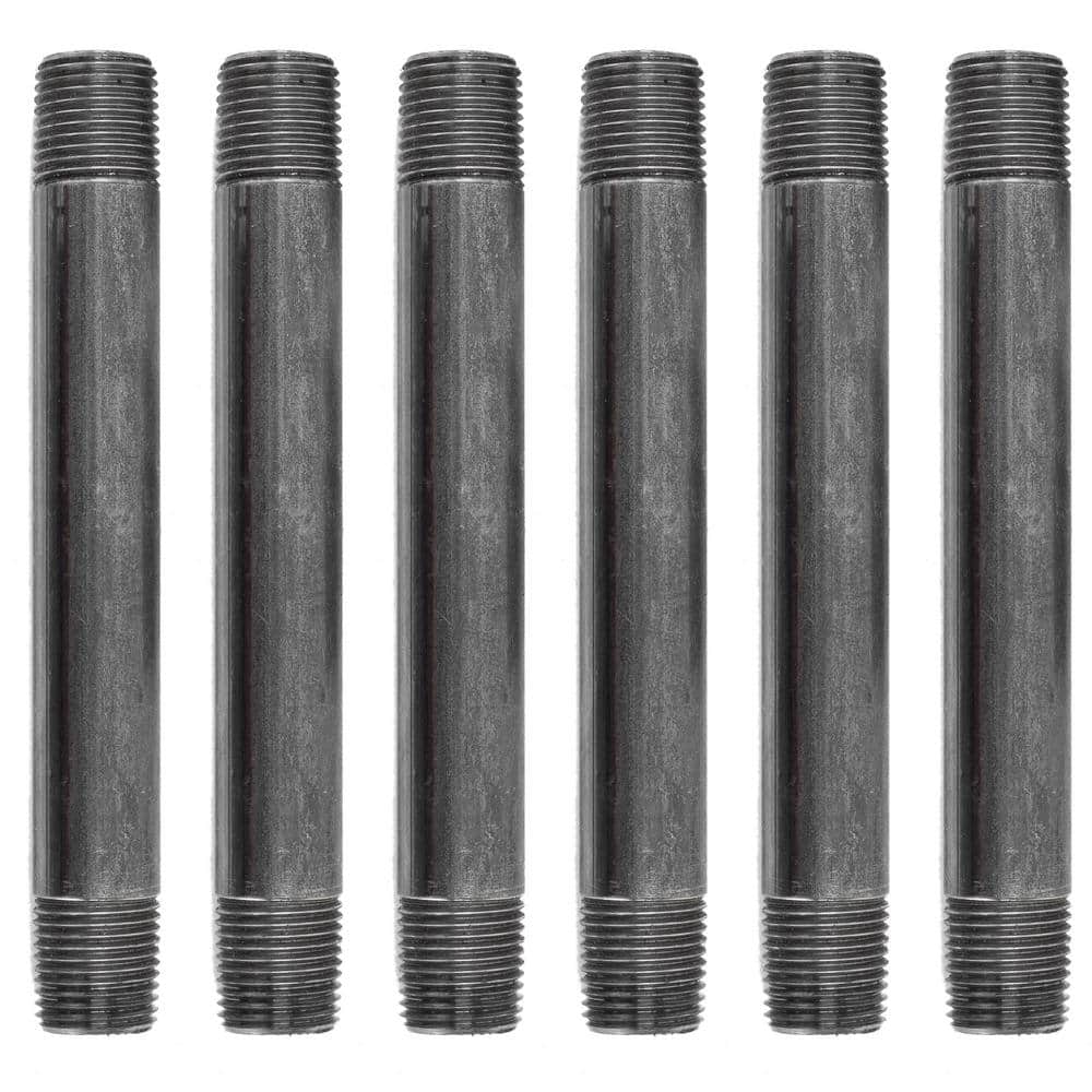 1/2 in. x 7 in. Black Industrial Steel Grey Plumbing Nipple (6-Pack) price history on PriceWatchPro