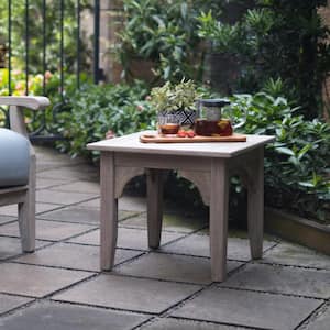 Caterina Weathered Teak Wood Outdoor Side Table