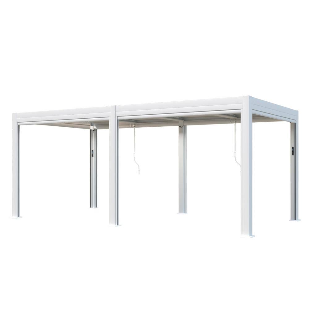 10 ft. x 13 ft. Pergola with Auto Adjustable Roof & Auto Curtains, with Lig