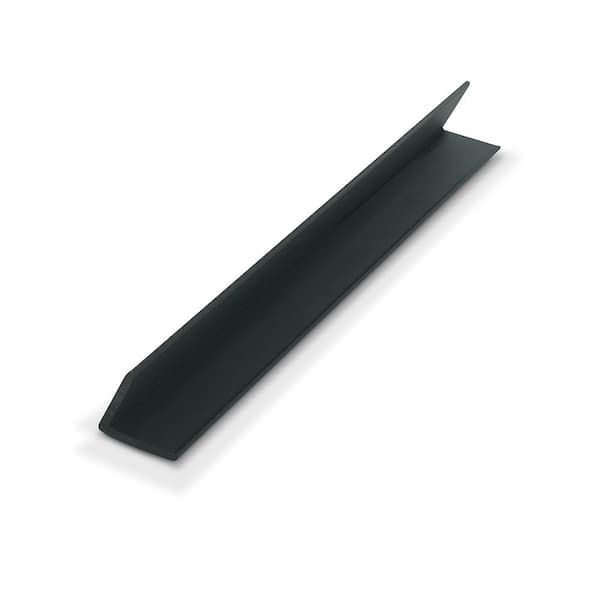 Outwater 1 in. D x 1 in. W x 72 in. L Black Styrene Plastic 60° Even Leg Angle Moulding 108 Total Lineal Feet (18-Pack)
