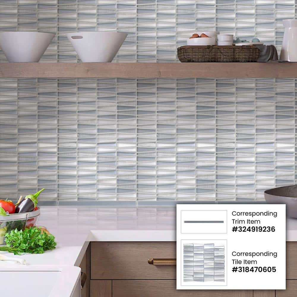 Apollo Tile 10 pack 0.6-in W x 12-in L Glass Glossy Pencil Liner Tile Trim (0.5 Sq ft/case)