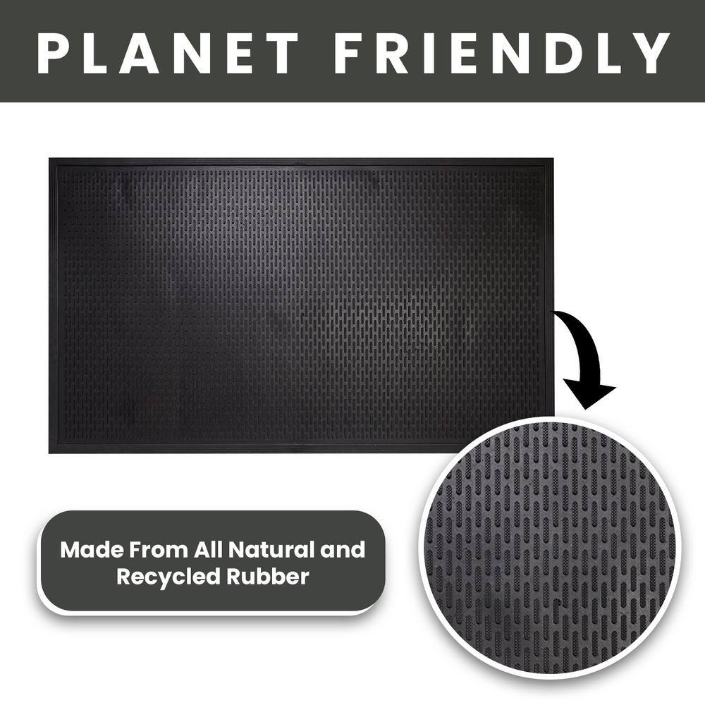 Envelor Black 3x5 Rubber Non-Slip Entrance Mat