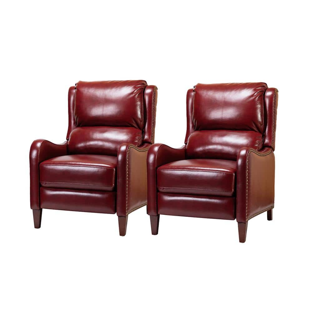 nailhead trim leather recliner