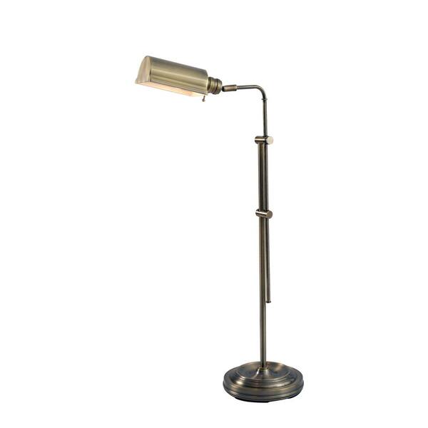 Antique Brass Floor Lamp, Industrial Task Floor Lamp Brass Threshold
