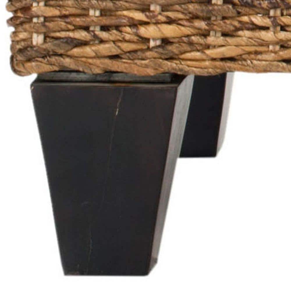 Leary Natural Wicker and Mango Wood Transitional Bench