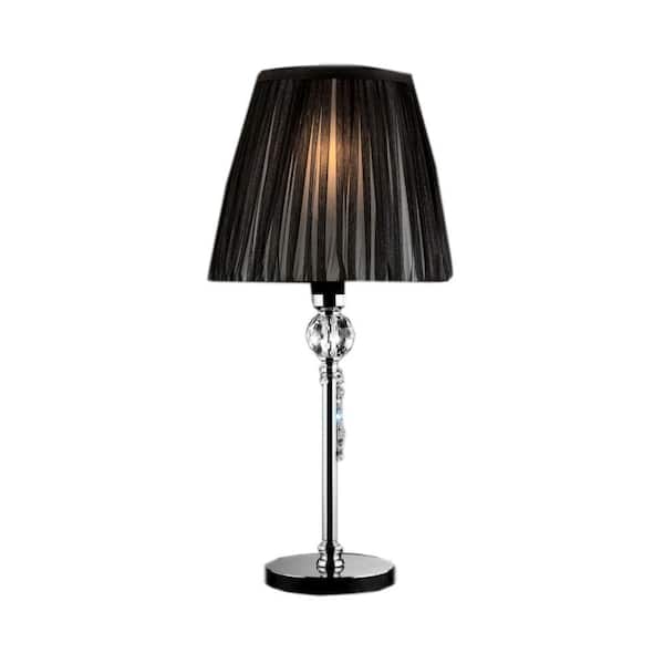 ORE International 24 in. Black/Silver Eclipse Table Lamp