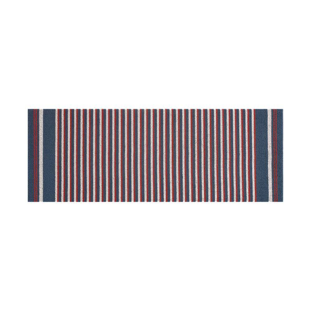 Navy, Red and White Stripe 17.5 in. x 48 in. PVC Door Mat price history on PriceWatchPro