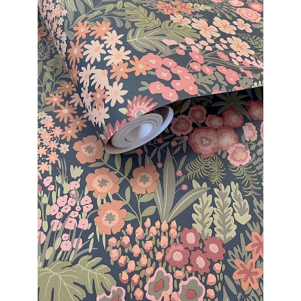 Navy Multi Bloomfield Ditsy Floral Wallpaper Print Non-Woven Non-Pasted Textured Wallpaper 57 sq. ft.