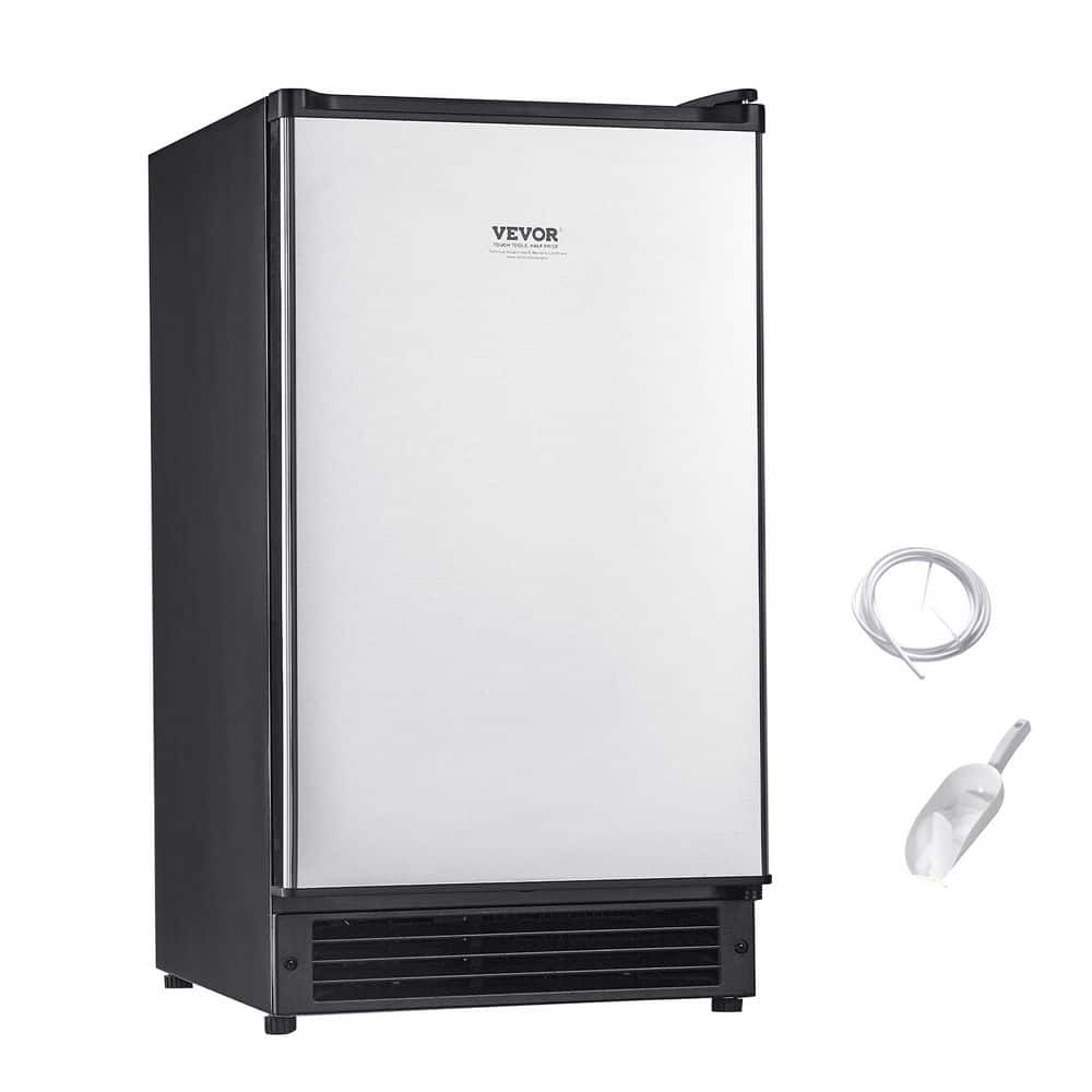 VEVOR Under counter Built-In Ice Maker 25 lbs. /Day Black Ice Maker Machine 17. 13 in. W with Full Size Cubes Stainless Steel