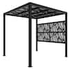 Barrette Outdoor Living Matte Black Pergola Side Wall With Black 