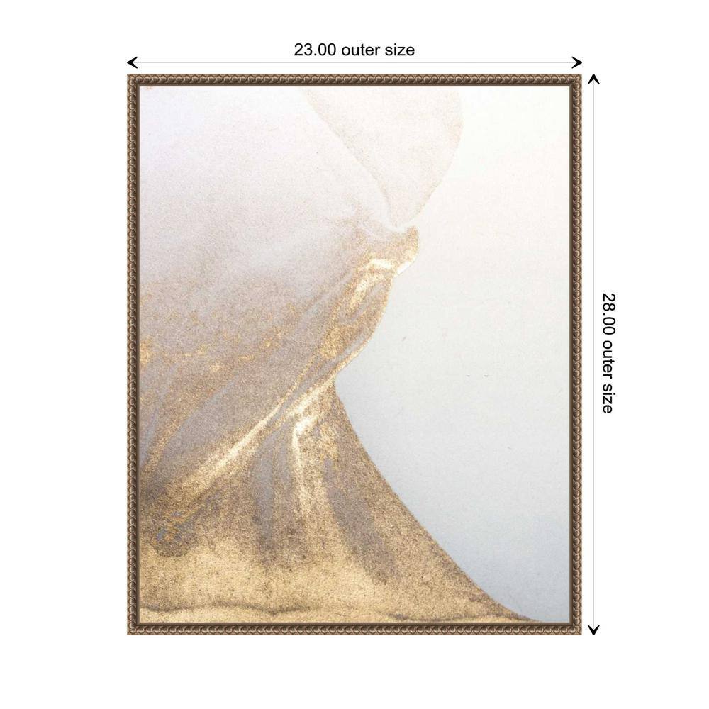 Gold Fusion VI Abstract Canvas Print with Bronze Floater Frame