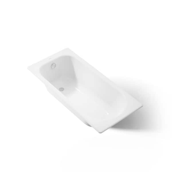 Soissons 59 in. x 27.5 in. Rectangular Soaking Bathtub with Reversible Drain in White