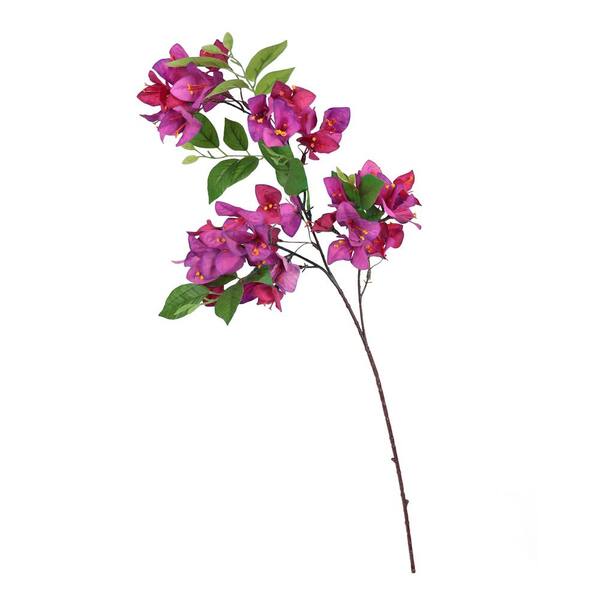 LIVING LUXURY 30 in. Fuchsia Artificial Bougainvillea Flower Stem Spray