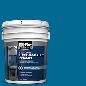 5 gal. #OSHA-1 OSHA SAFETY BLUE Urethane Alkyd Semi-Gloss Enamel Interior/Exterior Paint