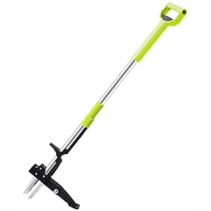 Handle Length 39.5 in. Weeder Heavy-duty StandupWeeding Puller Tool 39 in. L Ergonomic Handle with 3 Claw Stainles Steel