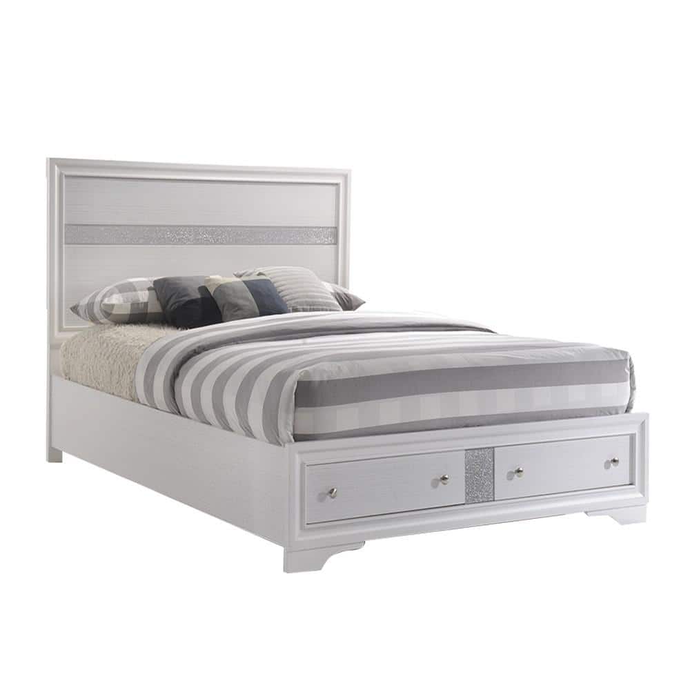 Acme Furniture  Naima White King Size Panel Bed - 2