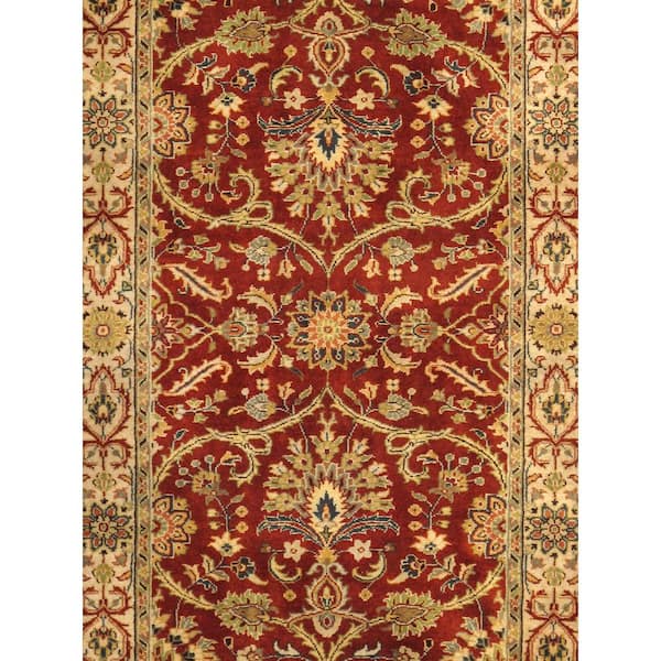 Tibetan Peach/Light Green 2.1 ft. x 12 ft. Border Runner Rugs