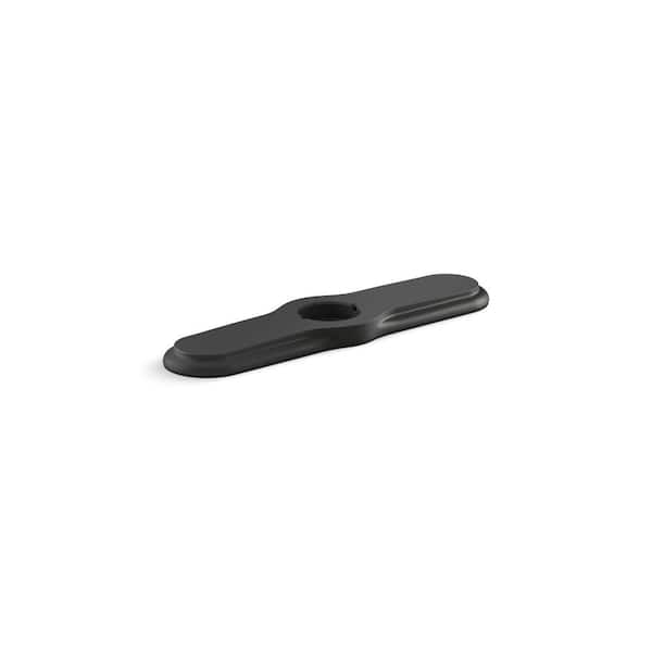 KOHLER 3-Hole 2.69 in. Diameter Metal Kitchen Faucet Escutcheon in Matte Black