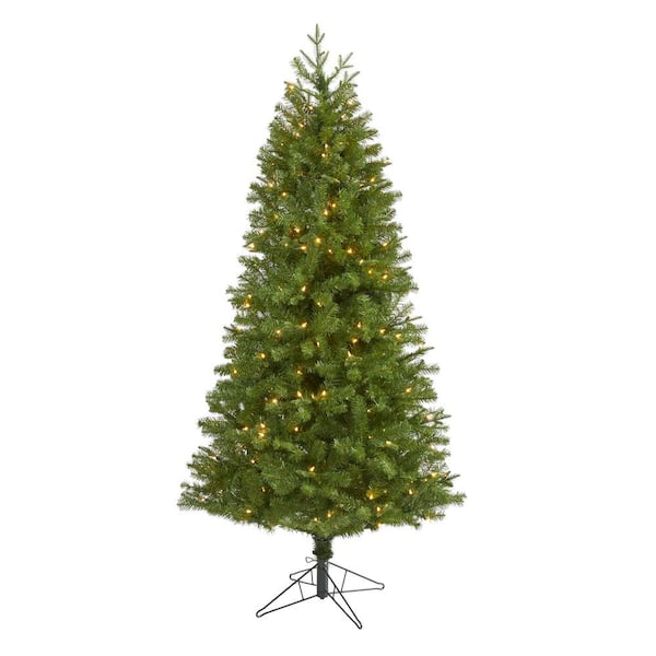 Nearly Natural 6.5 ft. Pre-Lit Vancouver Spruce Artificial Christmas Tree with 250 Warm White Lights