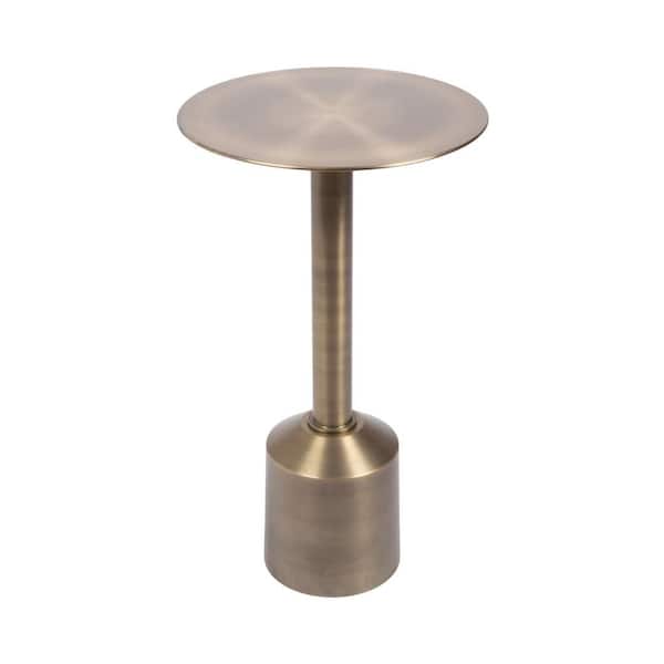 Cannings 14 in. Gold Round Metal End Table
