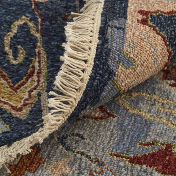 Blue, Gray, Brown Geometric 9 ft. x 13 ft. Area Rug