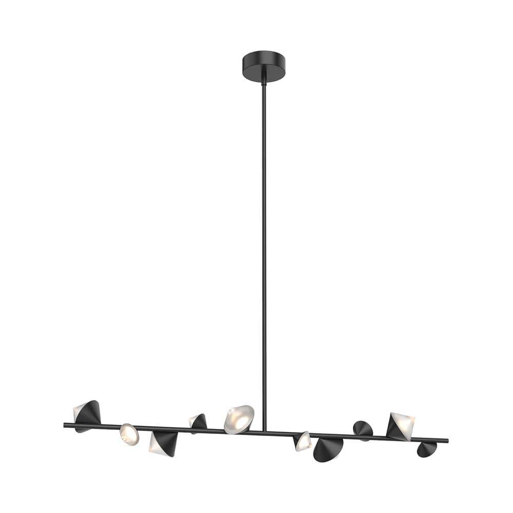 Waldo Black LED Glass Kitchen Island Pendant 51.25"