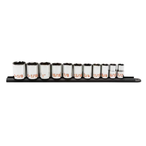 1/2 in. Drive 6-Point SAE Hi-Viz Socket Set (11-Piece)