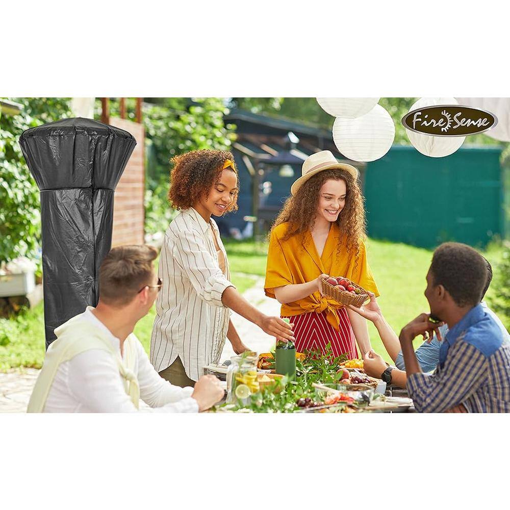 Black Vinyl Full-Length Patio Heater Cover