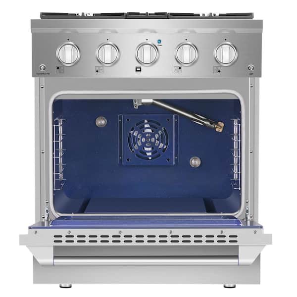 Empava 30 in. 4.2 cu. ft. Slide-In Single Oven Gas Range with 4 Sealed  Burners in Stainless Steel EPV-30GR03 - The Home Depot